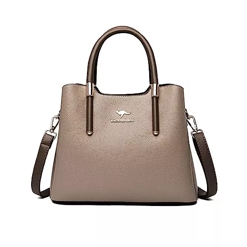 NICOLE & DORIS Taschen & Rucksäcke NICOLE & DORIS Handtasche Damen Mittelgroß Frauen Schultertaschen PU Leder Tote Tasche Elegante Henkeltasche Umhängetasche wasserdichte Satchel Handtasche mit Vielen Fächern