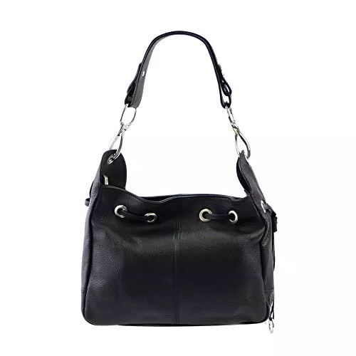 SH Leder Taschen & Rucksäcke SH Leder Echtleder Schultertasche Handtasche Genarbte Leder 31x25cm Anna G488