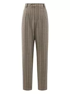 Hobemty Hosen Hobemty Damen-Arbeitshose, kariert, Vintage, Hahnentrittmuster, Schottenkaro, gerade, lange Hose