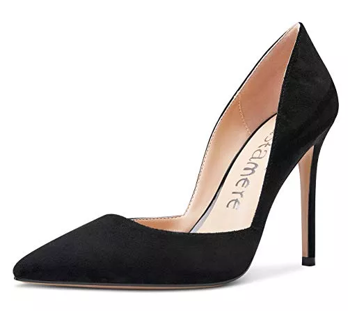 Castamere High Heels Castamere Damen Mode D'Orsay High Heels Spitzen Zehen Stilettos Slip-On Pumps 10CM Heel