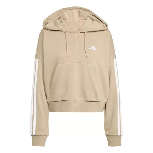 adidas Kapuzenpullover adidas Damen Essentials 3-Stripes French Terry Quarter-Zip Hoodie Kapuzenpullover (1er Pack)