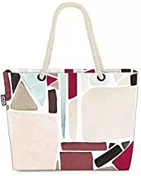 VOID Taschen & Rucksäcke VOID Mosaik Muster Strandtasche Shopper 58x38x16cm 23L XXL Einkaufstasche Tasche Reisetasche Beach Bag