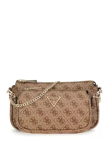 GUESS Taschen & Rucksäcke GUESS Noelle II Double Pouch Crossbody Bag Latte Logo/Brown