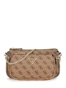 GUESS Taschen & Rucksäcke GUESS Noelle II Double Pouch Crossbody Bag Latte Logo/Brown