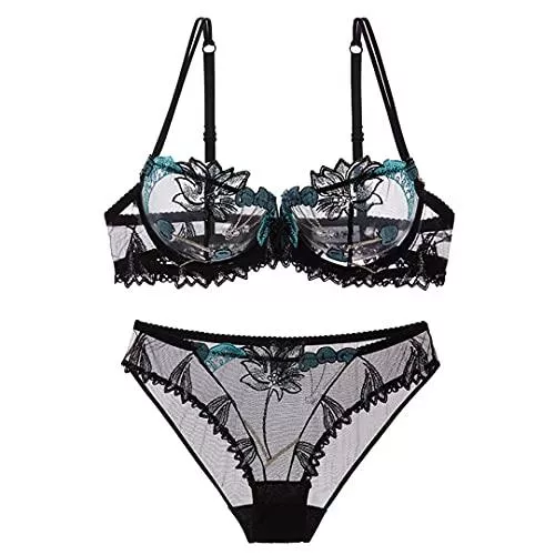 Renost Unterwäsche & Dessous Renost Sexy Transparente Dessous Set Für Frauen Spitzen-BH Damen Ultradünne Plus Size BH Und Höschen Set