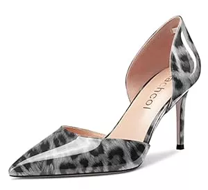 Aachcol High Heels Aachcol Damen Stiletto Mittlerem Hoher High Absatz Heel Pumps Slip-on Two-Piece Spitze Zehenkappe Dress Schuhe Büroschuhe Party Hochzeit Lackleder 8 cm