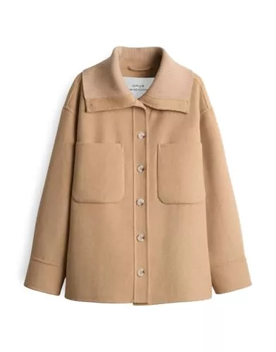 OPUS Jacken OPUS Damen Jacke | JOSIA Regular Overshirt mit breitem Strickkragen