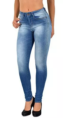ESRA Jeans ESRA Damen Jeans Jeanshose Damen Skinny High Waist Hochbund Hose bis Übergröße S300