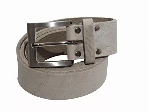 Kollektion Chrissys-in Gürtel Chrissys-in Ledergürtel hellgrau aus weichem Rindsleder 4 cm breit aus eigener Fertigung Damen Herren Arbeitshose Handwerkergürtel