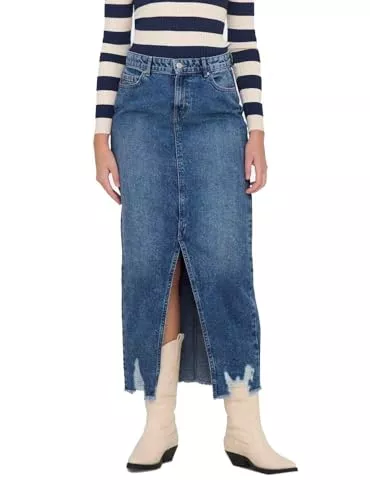 ONLY Röcke ONLY Female Jeansrock ONLEMMA Denim Langer Rock