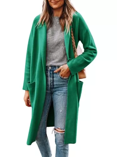 Yousify Strickjacken Yousify Strickjacke für Frauen 2023 Open Front Knit Herbst Pullover mit Taschen Coatigan Revers Blazer Mäntel