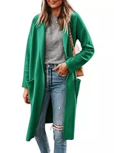 Yousify Strickjacken Yousify Strickjacke für Frauen 2023 Open Front Knit Herbst Pullover mit Taschen Coatigan Revers Blazer Mäntel
