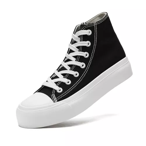 maxvinci Sneaker & Sportschuhe maxvinci Plateau Sneaker Damen High Top Platform Sneakers Canvas Schuhe Dicken Sohlen Stoffschuhe Turnschuhe Sportschuhe