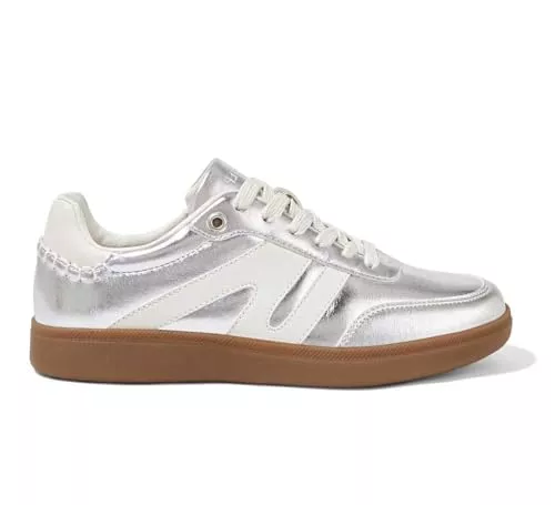 LUCKY STEP Sneaker & Sportschuhe LUCKY STEP Damen Klassische Retro Sneaker mit Gummisohle - Modische Leder-Freizeitschuhe für Tennis und Skateboarden, rutschfeste Turnschuhe