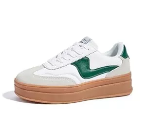 LUCKY STEP Sneaker & Sportschuhe LUCKY STEP Damen Plateau Sneaker – Modische Chunky Turnschuhe, Bequeme Schnürschuhe für Alltag & Spaziergänge mit Nahtdetails