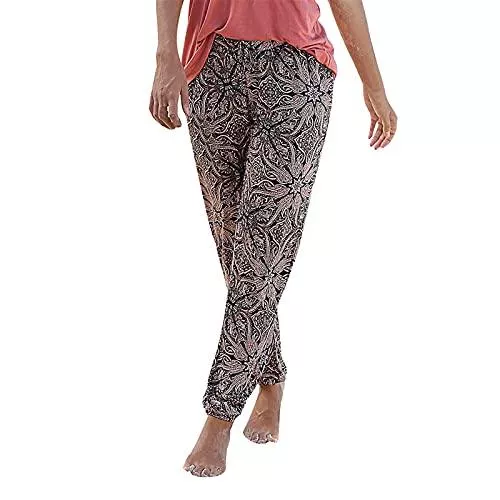 yeyeyo Hosen yeyeyo Damen Sommerhose Haremshose Freizeithose Bedruckte Boho Strand Hosen Lässige Haremshose Casual Strandhose Bohemian Beach Pants Freizeithose mit Taschen Frauen Hosen Jogginghose