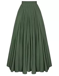 SCARLET DARKNESS Röcke SCARLET DARKNESS Damen Mittelalter Maxirock Hohe Elastische Taille Lang Freizeitrock mit Taschen