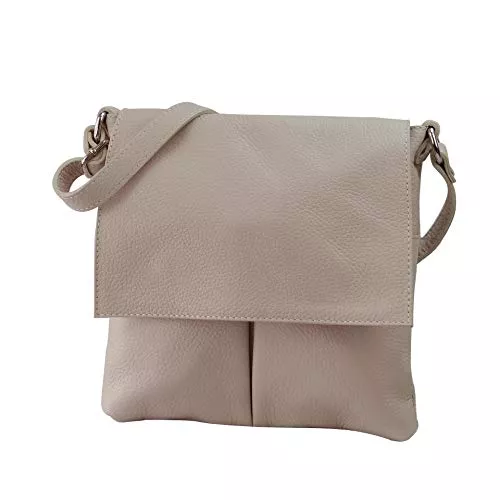 SH Leder Taschen & Rucksäcke SH Leder Echtleder Umhängetasche Schultertasche Crossover aus Gernarbt Rindleder 26x25cm Kim G182