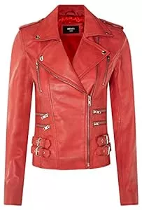 Infinity Leather Jacken Infinity Leather Damen Retro 100% Nappaleder Bikerjacke