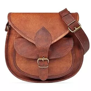 LEABAGS Taschen & Rucksäcke LEABAGS Leder Handtasche Damen, Vintage Cognac Premium Echtleder Umhängetasche, Damen Schultertasche Damentasche Tragetasche für Arbeit Uni Schule Freizeit I Größe L (28 x 23 x 8 cm)