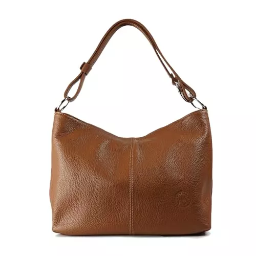 1990s Taschen & Rucksäcke 1990s Umhängetasche für Damen aus echtem Leder, mittlere Schultertasche aus Leder, Hobo mit ausziehbarem Schultergurt.