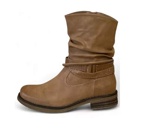 Pogolino Stiefel Pogolino Damen Stiefeletten Nieten Biker Boots Glitzer Stiefel leicht gefüttert 1573