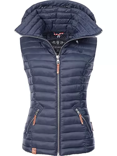 Navahoo Westen Navahoo Damen Übergangsjacke leichte Steppweste mit Abnehmbarer Kapuze Shadaa XS-3XL