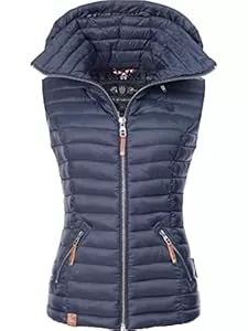 Navahoo Westen Navahoo Damen Übergangsjacke leichte Steppweste mit Abnehmbarer Kapuze Shadaa XS-3XL