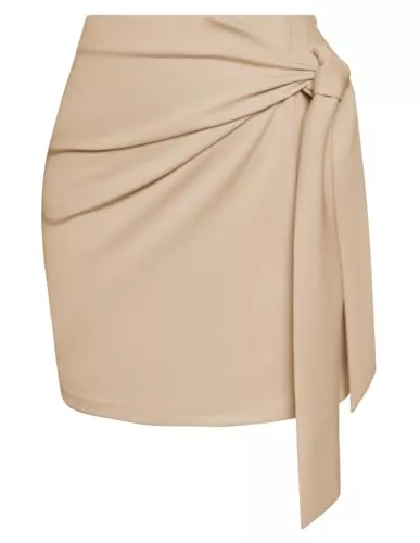 Kate Kasin Röcke Kate Kasin Damen Rock Minirock Karo Kurze Röcke Hohe Taille Elastische Wickelhalbrock Herbst&Winter Schottenrock Minirock Freizeitrock Elegant Mini Short Skirt