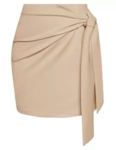 Kate Kasin Röcke Kate Kasin Damen Rock Minirock Karo Kurze Röcke Hohe Taille Elastische Wickelhalbrock Herbst&Winter Schottenrock Minirock Freizeitrock Elegant Mini Short Skirt