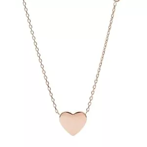 Fossil Schmuck FOSSIL Damen Roségoldfarbenes Edelstahlarmband mit Karabinerverschluss und herzförmigem Anhänger