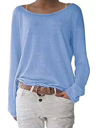 ZANZEA Langarmshirts Damen Langarm Lose Bluse Hemd Shirt Oversize Sweatshirt Oberteil Tops