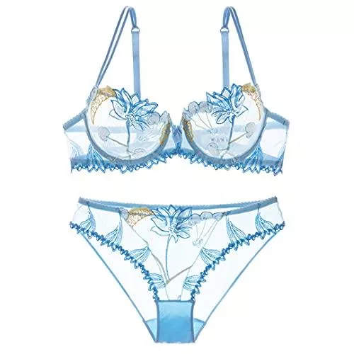 Renost Unterwäsche & Dessous Renost Sexy Transparente Dessous Set Für Frauen Spitzen-BH Damen Ultradünne Plus Size BH Und Höschen Set