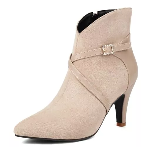 Diuniarza Stiefel Diuniarza Damen Side Reißverschluss Ankle Pointed Toe Stiefel Buro