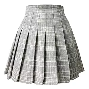 Hoerev Röcke Hoerev Frauen Mädchen vielseitig Plaid gezauter Rock mit Shorts für kaltes Wetter