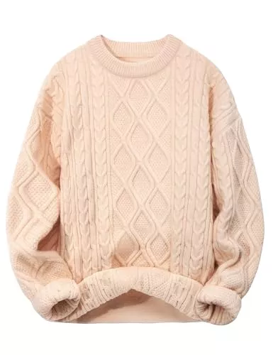 CMTOP Pullover & Strickmode CMTOP Pullover Damen Winter Langarm Strickpullover Warm Lässige Winterpullover Rundhals Oversize Grobstrick Pulli Elegante Weich Bequem Jumper Sweater Lose Tops