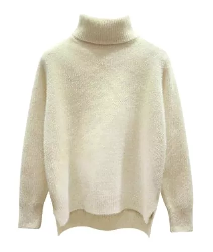 Minetom Pullover & Strickmode Minetom Rollkragenpullover Damen Strickpullover Warm Pullover Weich Locker Strickpulli Elegante Langarm Stricken Pulli Herbst Winter Jumper Sweater Oberteile Tops