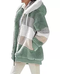 ABINGOO Jacken ABINGOO Damen Mantel Kapuzenjacke Winterjacke Mode Warm Hoodie Pullover Jacken Reißverschluss Plüschjacke Fleecejacke Oberteile