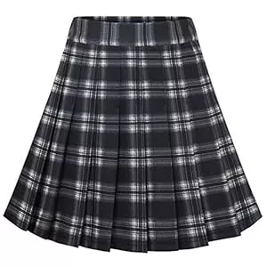 Dressystar Röcke Dressystar Damen Dehnbar Faltenrock Schulmädchen Solide Skater Tennis Basic Mini Rock
