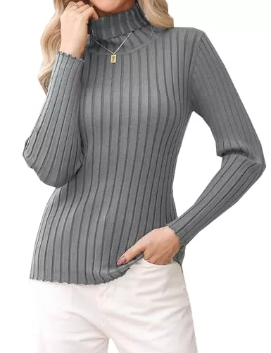 Gyabnw Pullover & Strickmode Gyabnw Pullover Damen Rollkragen Strickpullover Langarm Warmer Pulli Basic Gestrickt Sweater Obertiele Herbst Winter