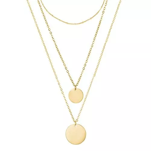 BONNYBIRD Schmuck BONNYBIRD ® Halsketten Damen mit verschiedenen Anhängern, Hochwertige Edelstahl Ketten in Silber, Gold & Rosé, Multi Layer geeignet