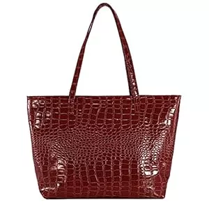 Aisi Taschen & Rucksäcke Aisi Women Soft PU Leather Crocodile Pattern Tote Handbag Ladies Shoulder Bag Large Capacity Satchel