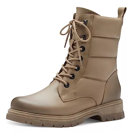 MARCO TOZZI Stiefel MARCO TOZZI Damen Schnürstiefel ohne Absatz aus Kunstleder Winter