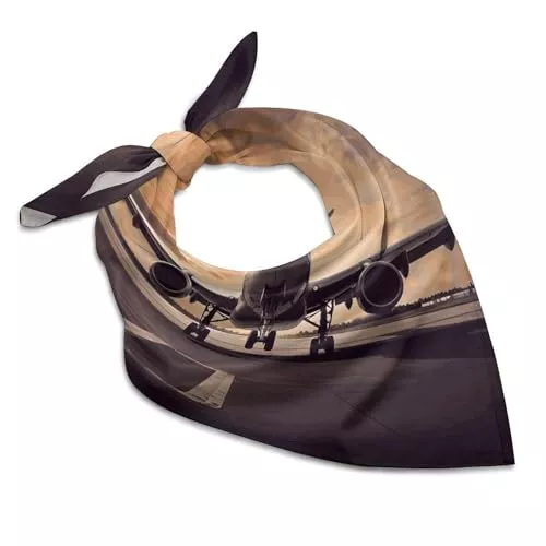 HETVBNS Schals & Tücher HETVBNS Flugzeug-Tuch für Damen, seidig, Satin, großes Haarschal, leicht, Halstuch, Kopftuch, modisches Bandana als Geschenk, Stil, 25"x25"