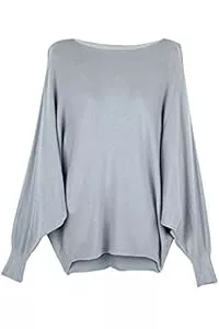 Cara Mia Pullover & Strickmode Cara Mia Pullover für Damen mit Fledermaus-Ärmeln Viskose Viele Farben One Size 38-42