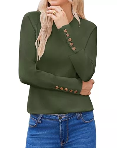 Hotouch Pullover & Strickmode Hotouch Pullover Damen Elegant Langarm Strickpullover Rundhals Gestrickt Pulli Herbst Winter Pullover Einfarbig Oberteile