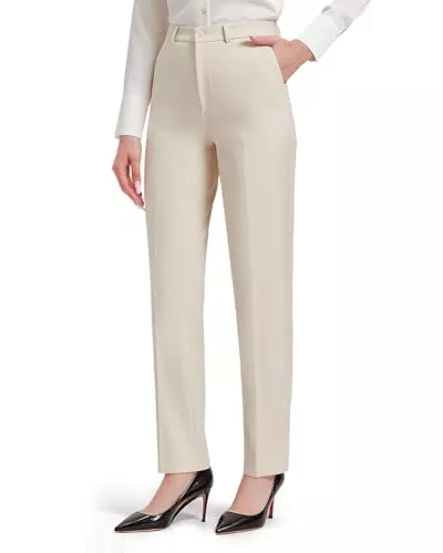 Zylioo Hosen Zylioo Lang Bein Anzughose Damen, Tall Palazzo Hose Elegant Stoffhose Weite Bein Sommerhose mit Taschen High Waist