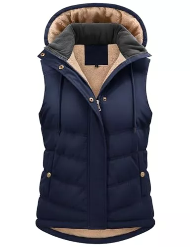 heekpek Westen heekpek Damen Weste mit Kapuze Winterweste Ärmellose Fleeceweste Steppweste Kurz Reißverschlüsse Outdoor Warme Damenwesten Ärmellose Jacke Herbst Thermoweste