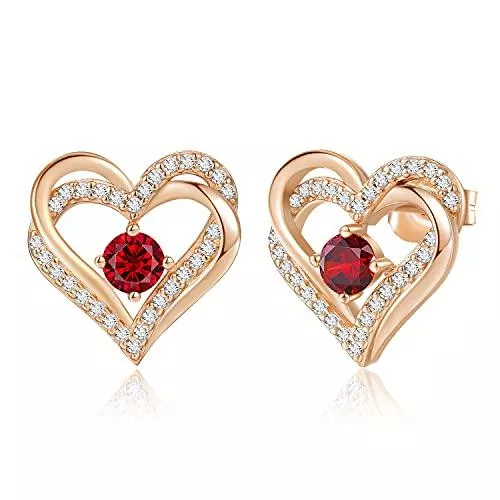 CDE Schmuck CDE Damen Ohrringe 925 Sterling Silber Rosengold Ohrringe Plattierung Geburtsstein Ohrringe mit 5A Kubik Zirkonia für Valentinstag Verlobung Geburtstagsgeschenk