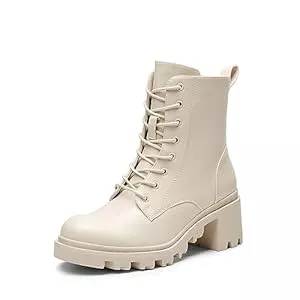 DREAM PAIRS Stiefel DREAM PAIRS Damenstiefel mit 6CM klobigem Absatz und Stiefeletten